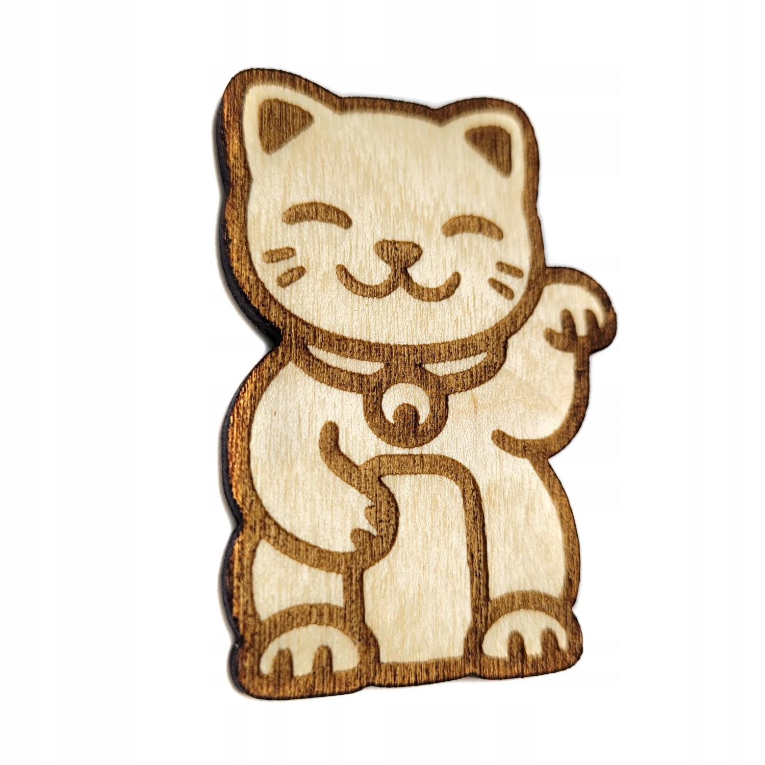 

Magnes Maneki Neko Japoński Kot Szczęścia Drewno