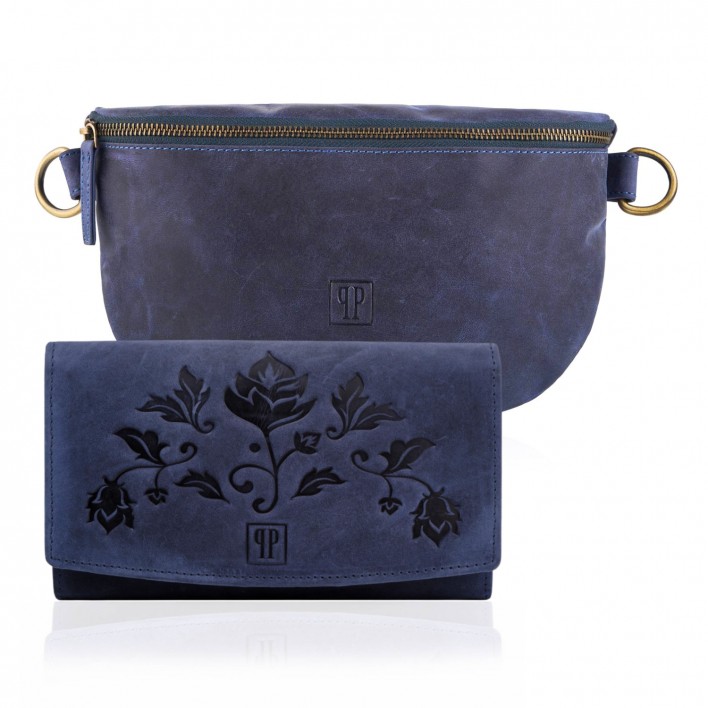 Dámská kožená peněženka s Rfid ledvinka dárková sada pro ženy