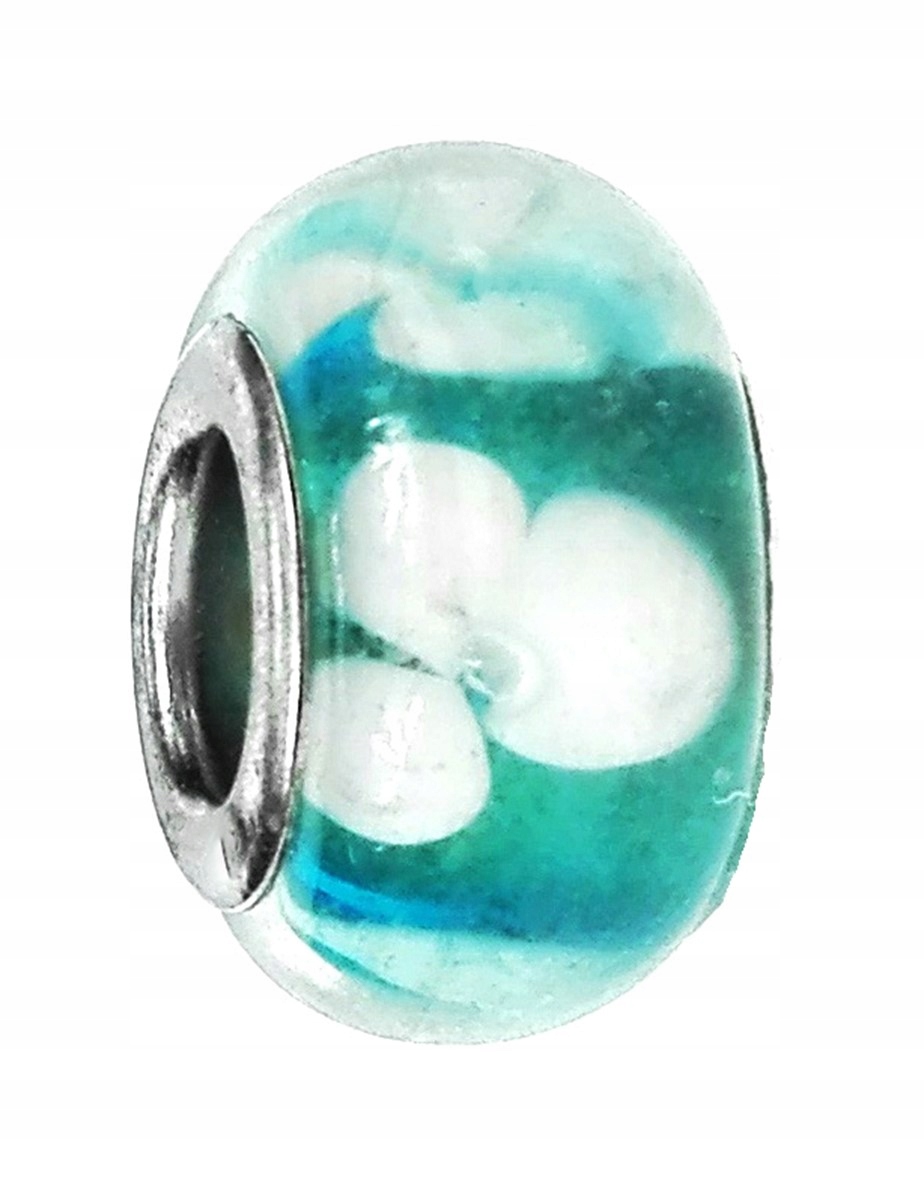 

Zawieszka beads - turkusowa w śliczne kwiatuszki