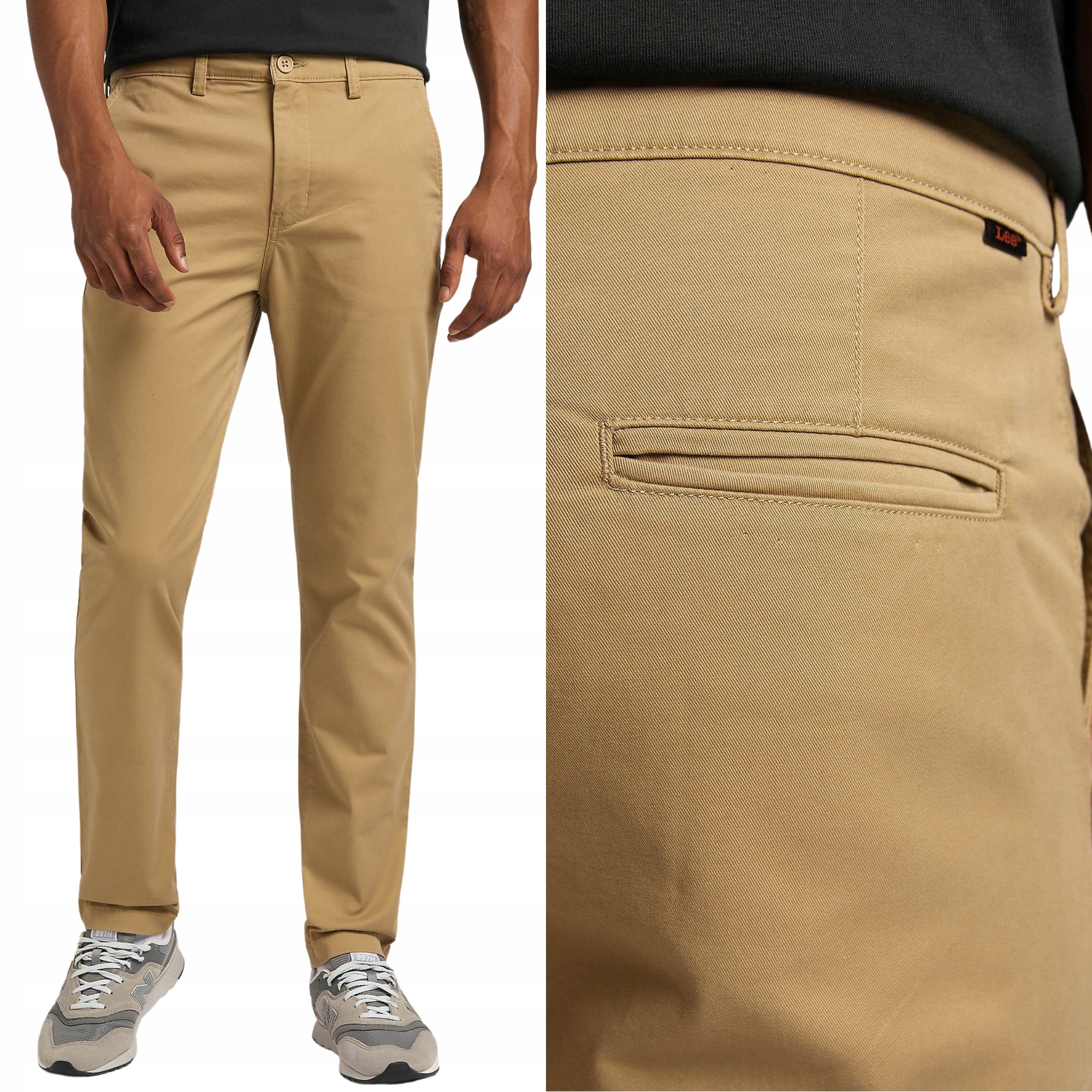 Lee kalhoty Tapered regular Beige trousers Slim Chino W31 L34