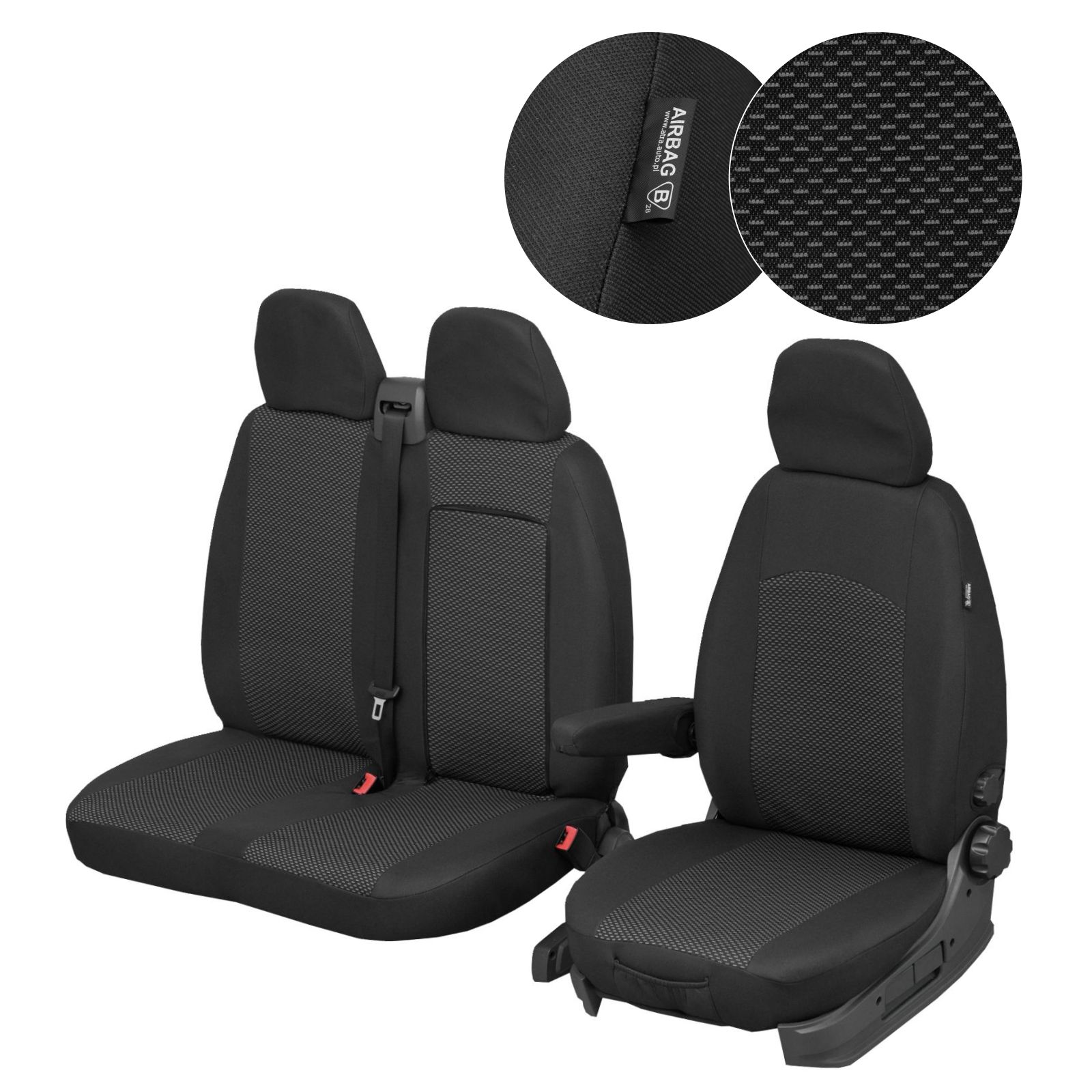 Pokrowce szyte na miarę miarowe do Ford Transit Custom 3os 2+1 (2012-2023r)