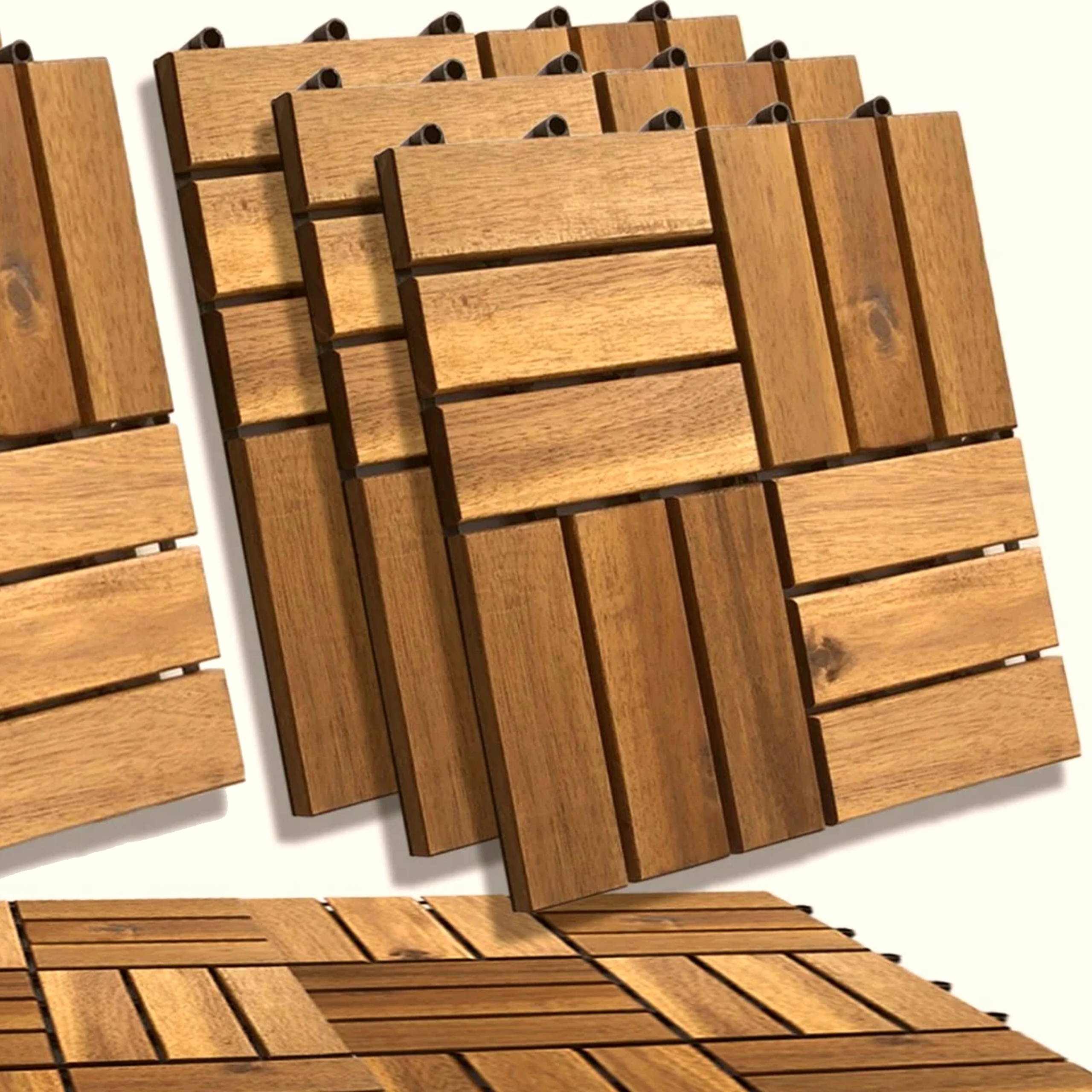 płytki balkonowe drewniane podłoga balkonowa tarasowa 4 szt. 31 x 31cm