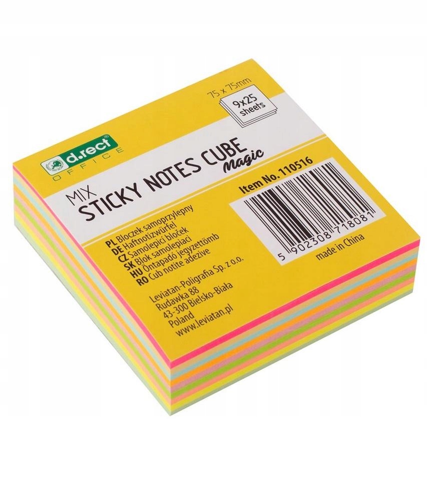 NOTES SAMOPRZYLEPNY 75X75MM MAGIC D.RECT