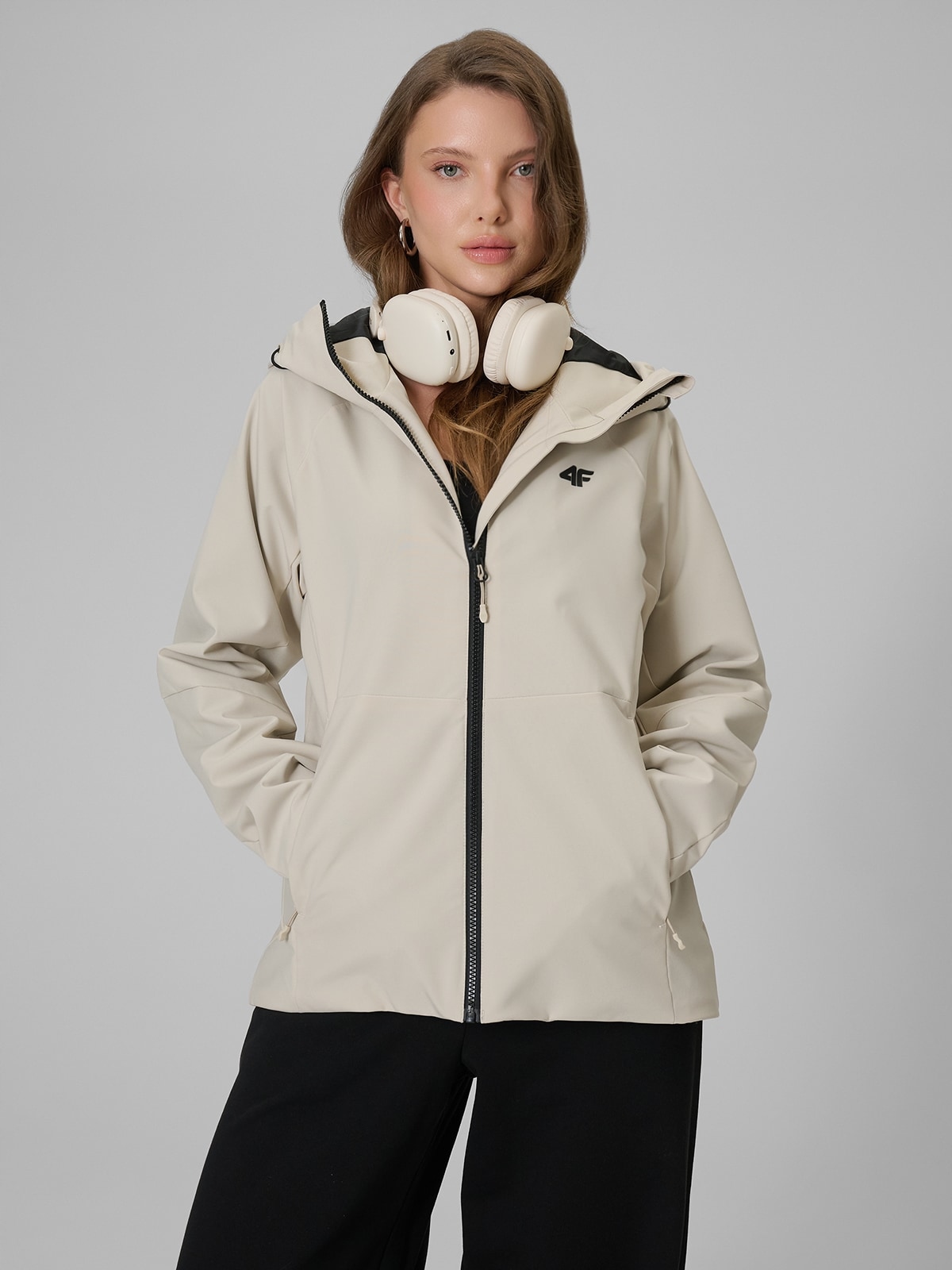 4F Dámská Přechodová Bunda Béžová Membránová