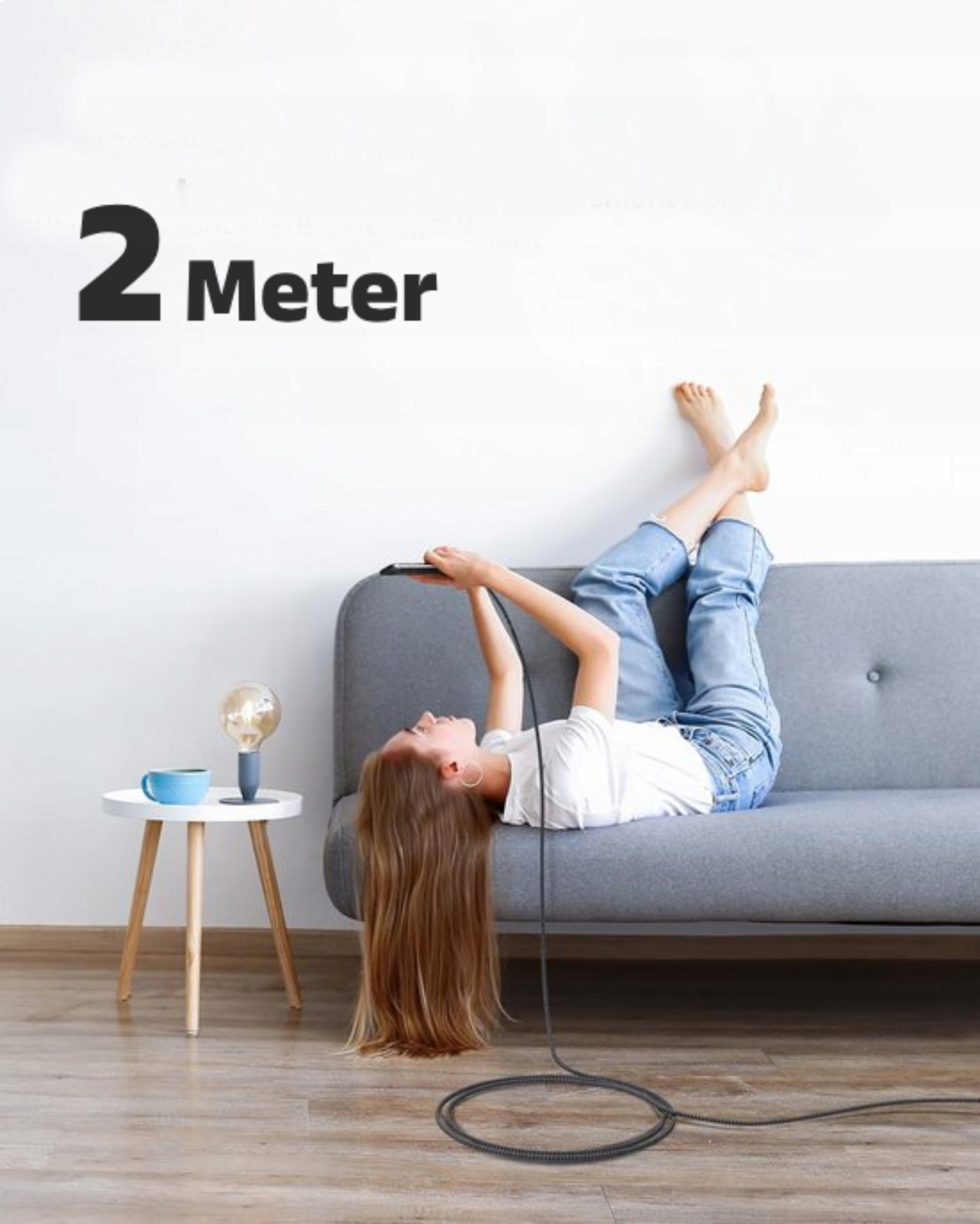 Mocny kabel USB-A do USB-C 2m SOUNIX w oplocie szybkiego ładowania 3A QC Informacje o bezpieczeństwie CE