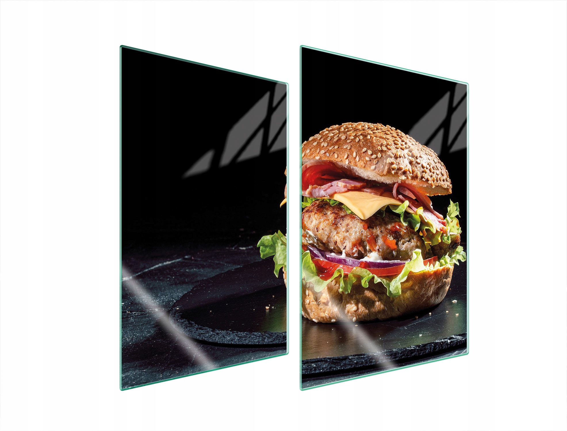 Skleněná Ochranná Deska Do Kuchyně 2x35x52 Hamburger Tvrzené Sklo