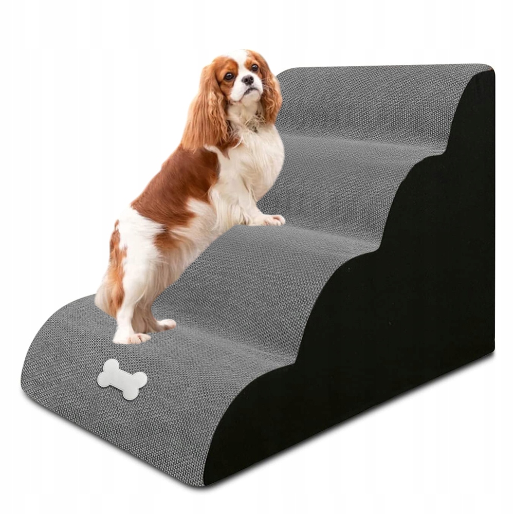 Levně Schody Pro Psa Kočku Rampa Schůdky Šikmé Spodní Strana Protiskluzová 4 Stupně 40 CM