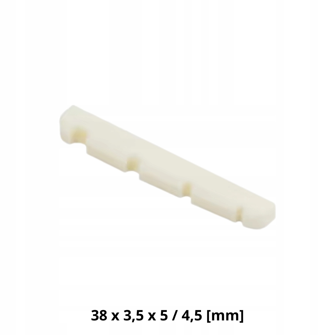 Siodełko - prożek górny gitary basowej 4 strunowej - 38 x 3,5 x 5 / 4,5