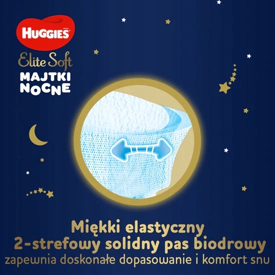 HUGGIES Elite Soft Night Pants 5 (12-17kg) 4x17szt Rozmiar Rozmiar 5