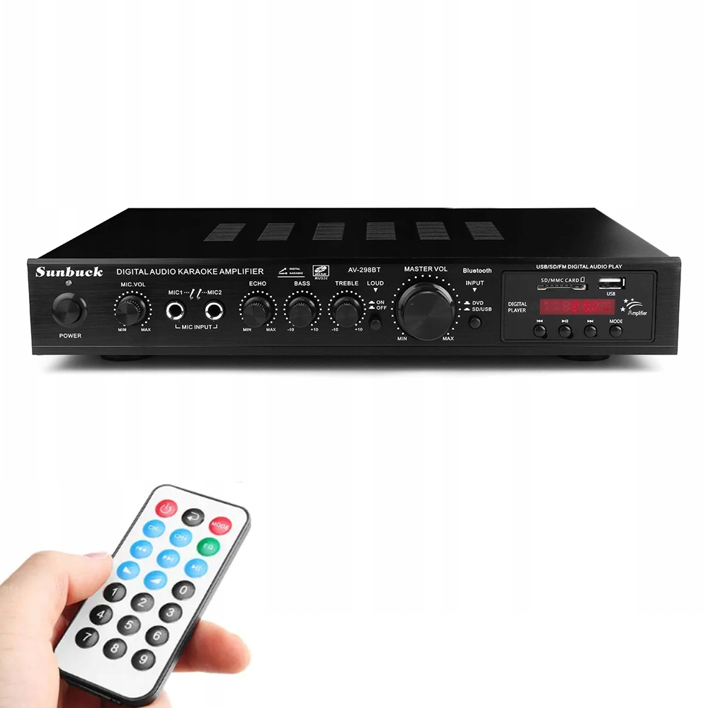 Receiver Stereo Hi-fi Zesilovač Bluetooth Rádio Digitální Zesilovač