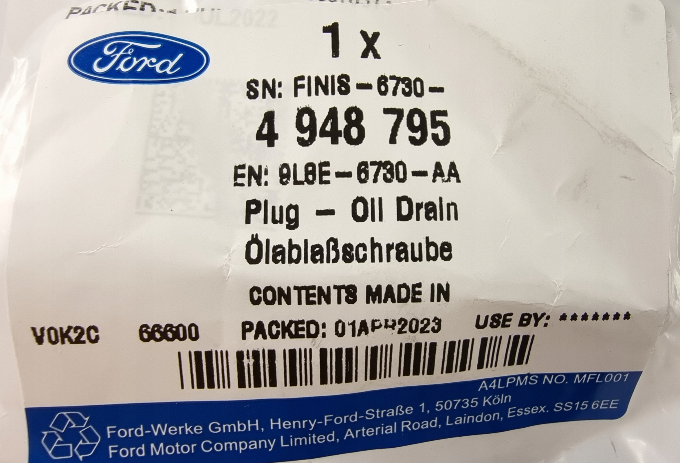 ORYGINALNY KOREK SPUSTU OLEJU WIELE MODELI FORD Typ samochodu Samochody osobowe