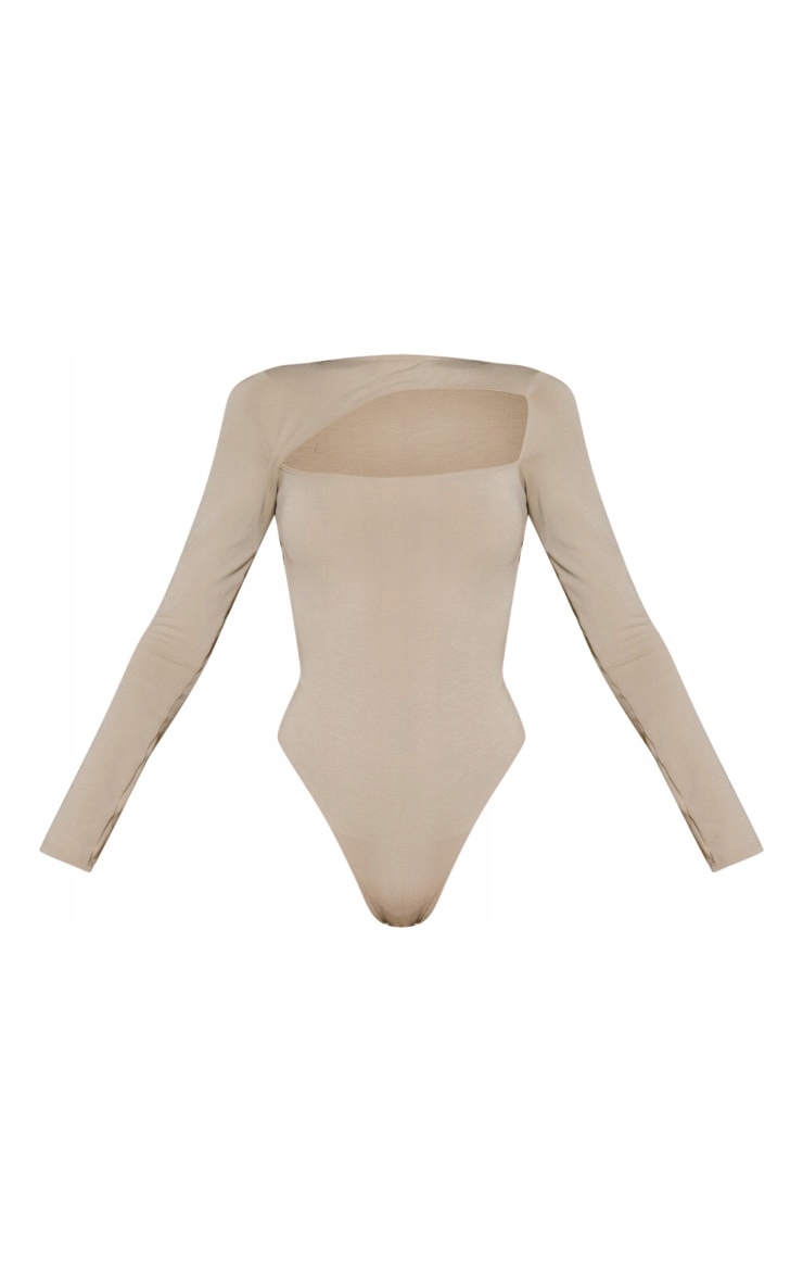 PRETTYLITTLETHING BODY Z WYCIĘTYM DEKOLTEM I DŁUGIM RĘKAWEM R.44 B506103 Dekolt głęboki dekolt