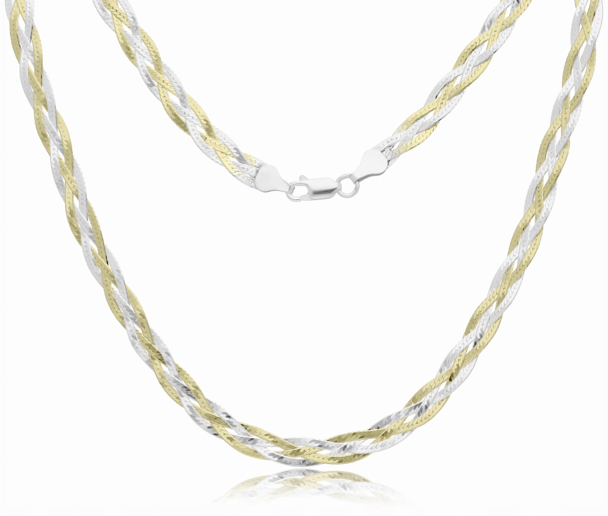 Stříbrný řetízek se širokým copem, 45 cm