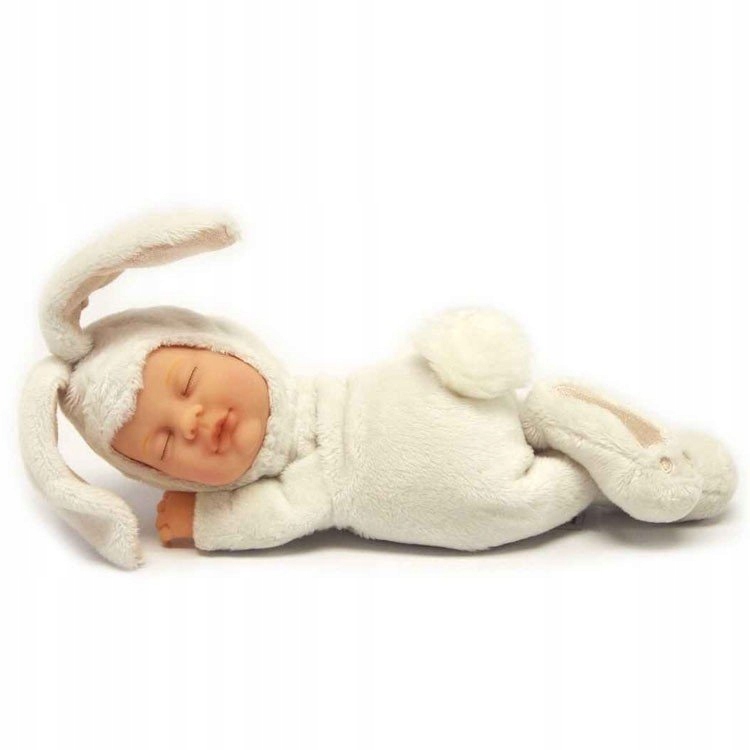 

Anne Geddes śpiący bobas biały króliczek laleczka