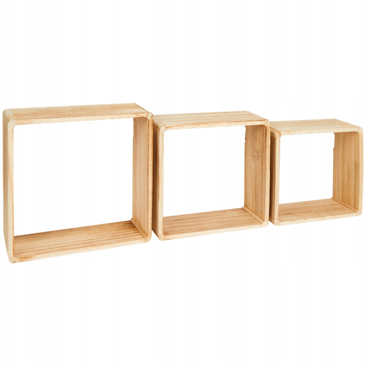 PÓŁKI NA ŚCIANE WISZĄCE REGAŁ DREWNO 3 SZTUKI