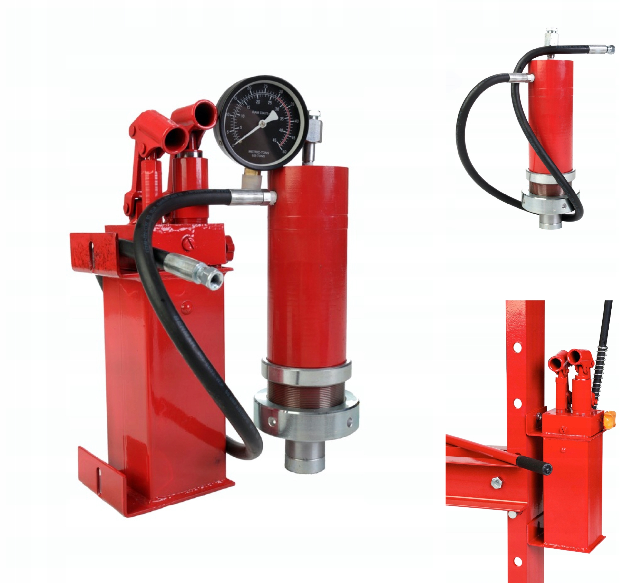 Pompa i Siłownik II Stopniowy+Manometr Prasa 30T
