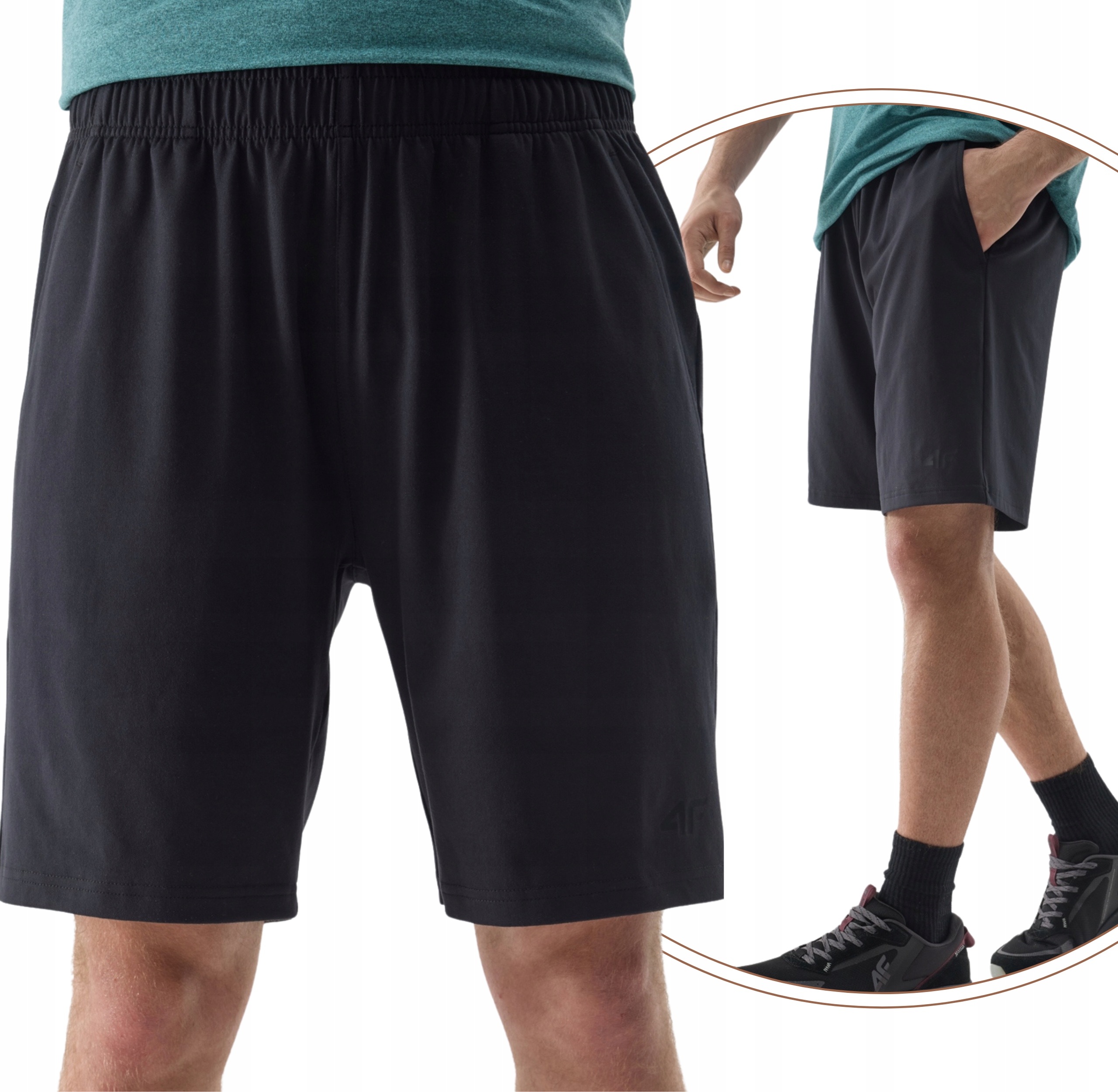 SPODENKI 4F TRENINGOWE SZYBKOSCHNĄCE MĘSKIE - CZARNE r. XL Marka 4F