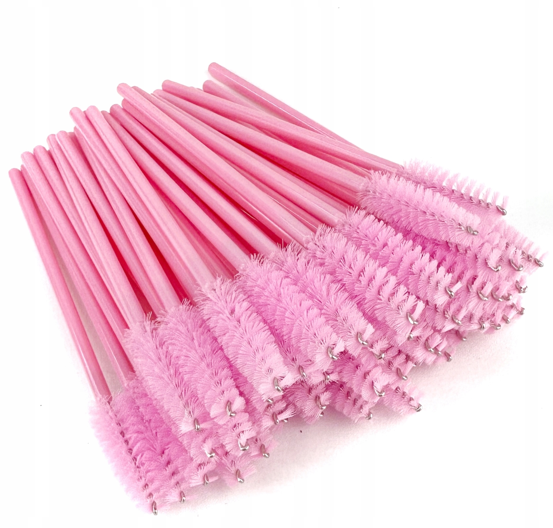 SZCZOTECZKI DO RZĘS I BRWI KLASYCZNE 50SZT. RÓŻOWE Stan opakowania oryginalne