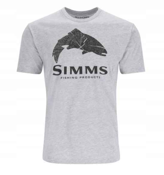 Simms T-Shirt Wood Trout Fill Grey Heater XL