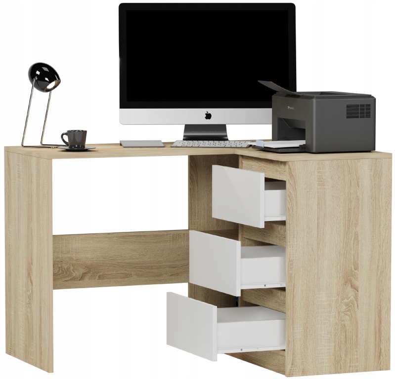 MEBLE BIURKO NAROŻNE KOMPUTER PRAWE Sonom MIX N-4P