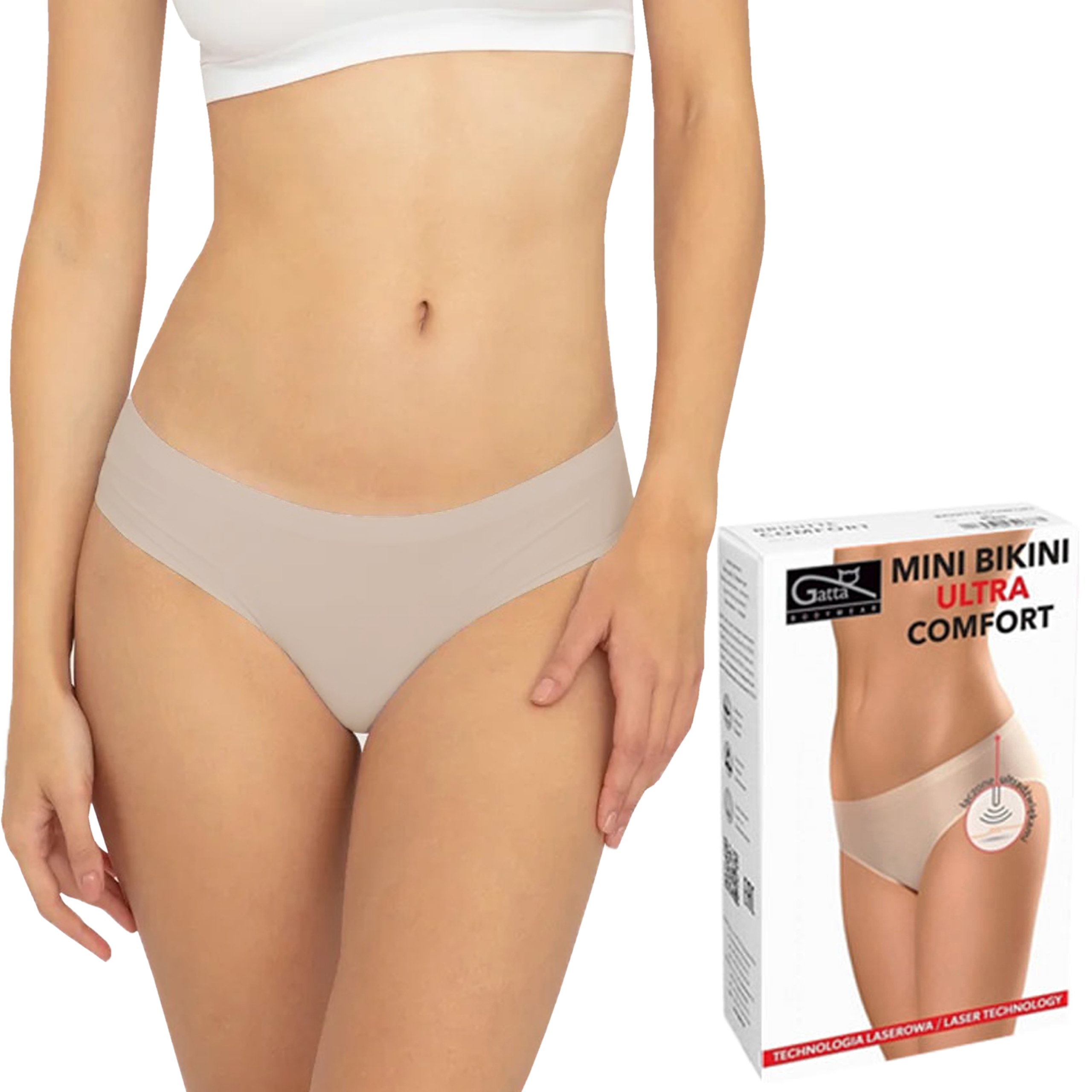 

Gatta Mini Bikini Comfort, bezszwowe, Beżowe, XL