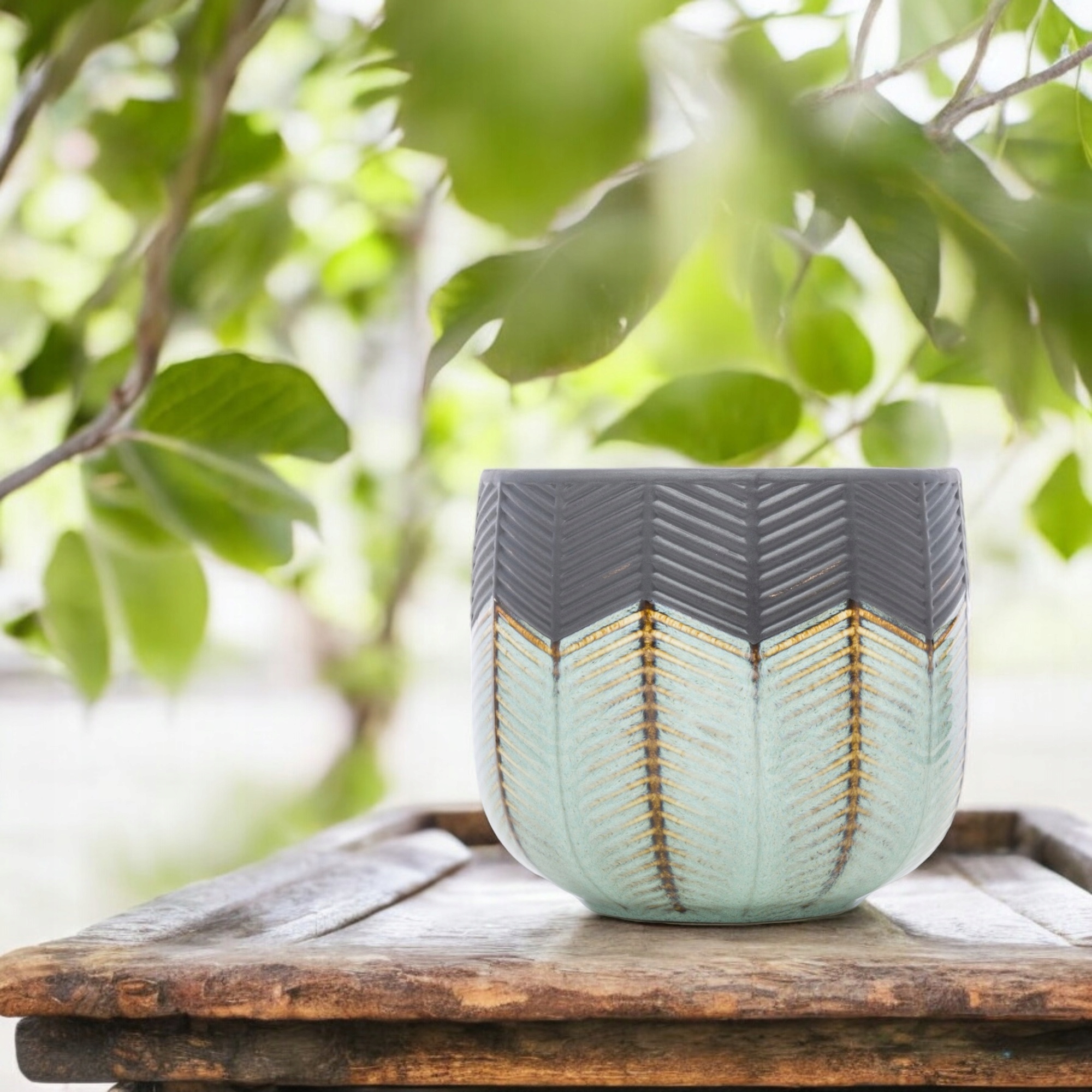 OSŁONKA NA DONICZKĘ DONICZKA CERAMICZNA DONICA 11,5 CM Kolor odcienie niebieskiego