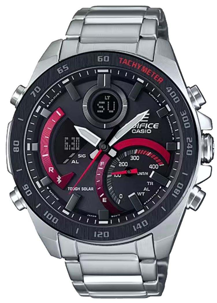 Męski sportowy zegarek Casio Edifice Bluetooth ECB-900DB stoper timer