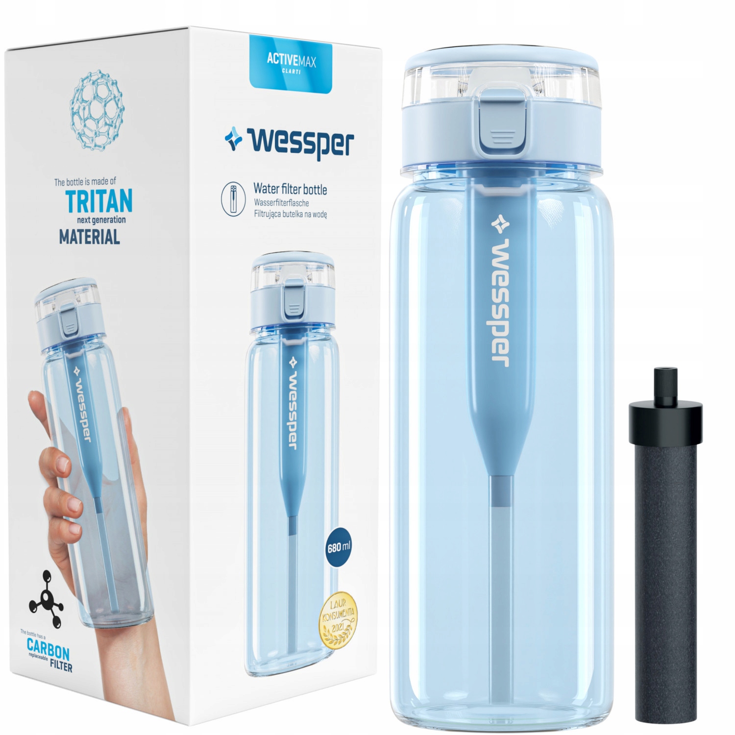 

Butelka Filtrująca Wessper 680ml Filtr Wkład