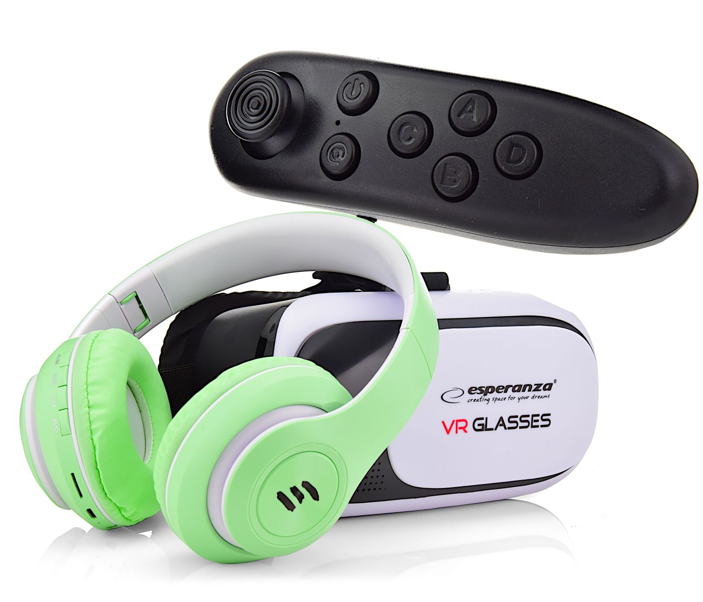 OKULARY VR + PILOT BLUETOOTH zestaw z słuchawkami