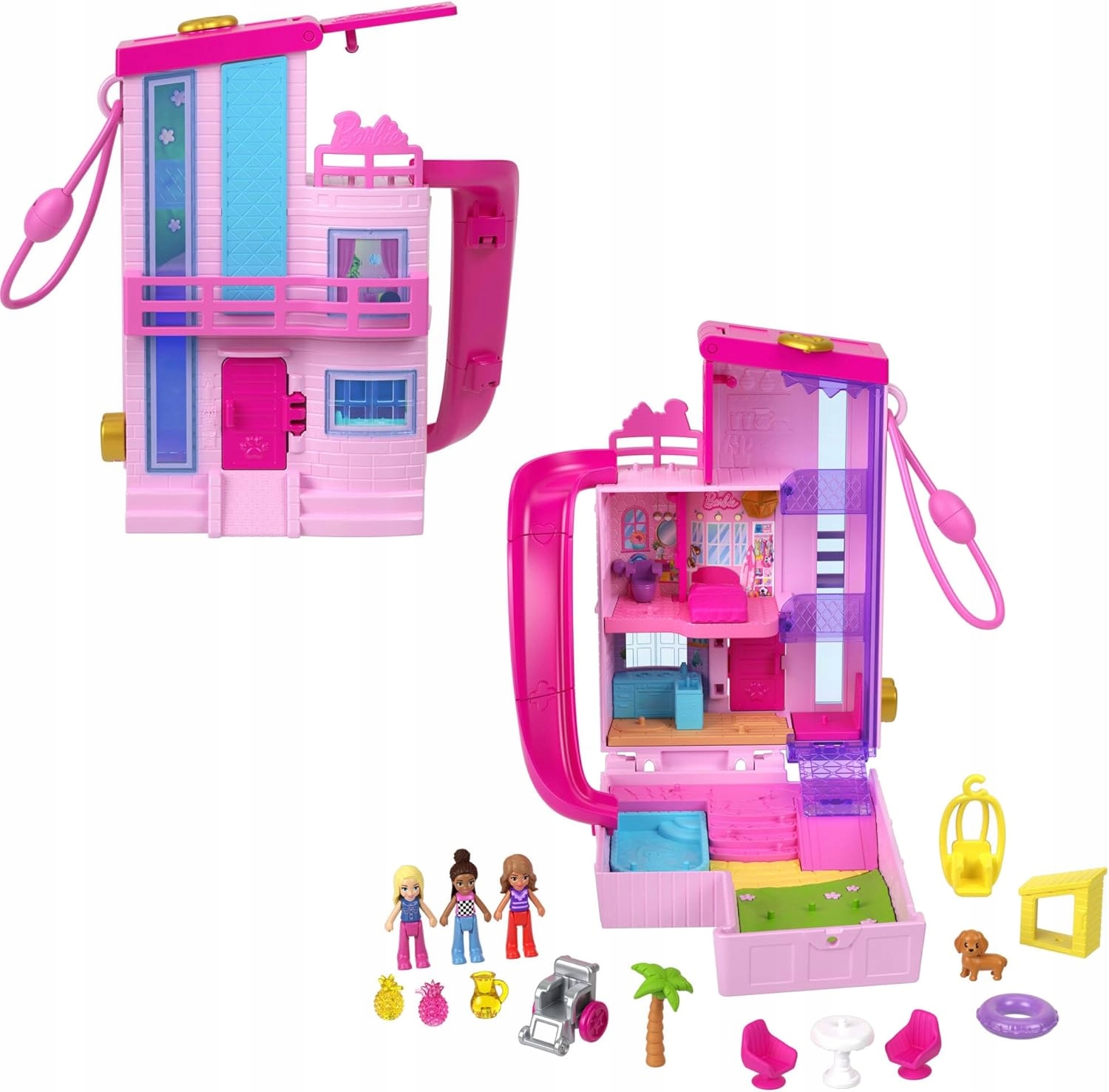 LALKA POLLY POCKET WYMARZONY DOMEK BARBIE + akcesoria zestaw do zabawy Kod producenta HWP11