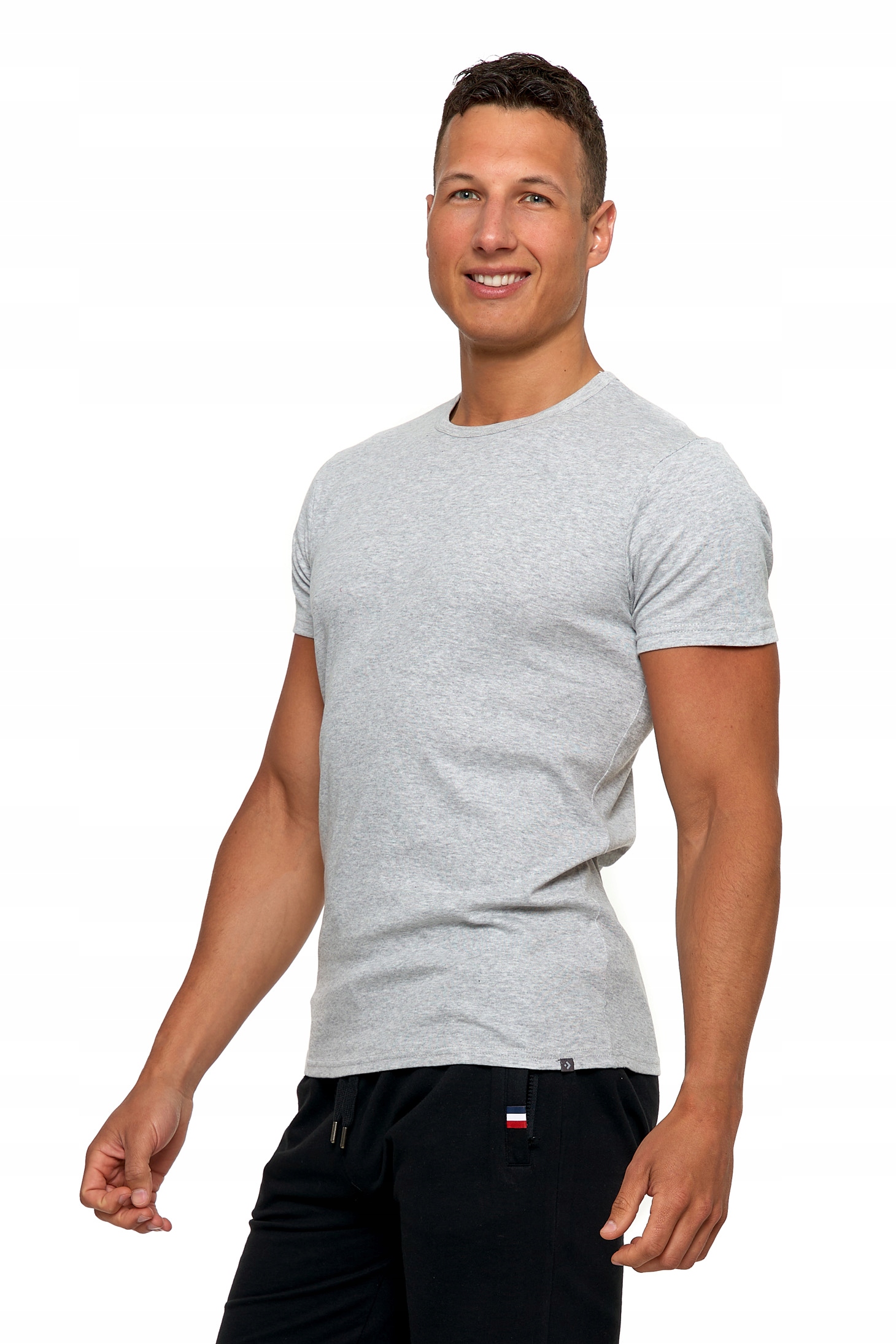 PODKOSZULKA MĘSKA BAWEŁNIANA SZARA DOPASOWANA KOSZULKA BAWEŁNA MORAJ M 2pak Marka Moraj