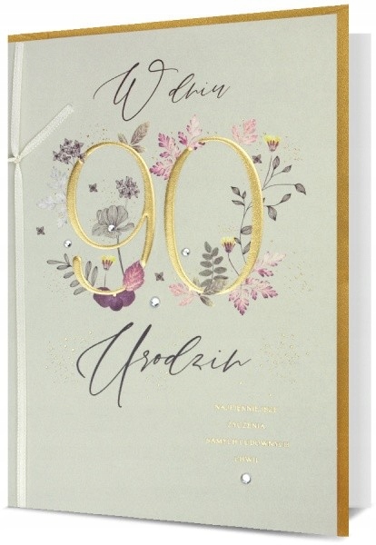 

Kartka na 90 urodziny zdobiona cyrkoniami H2634