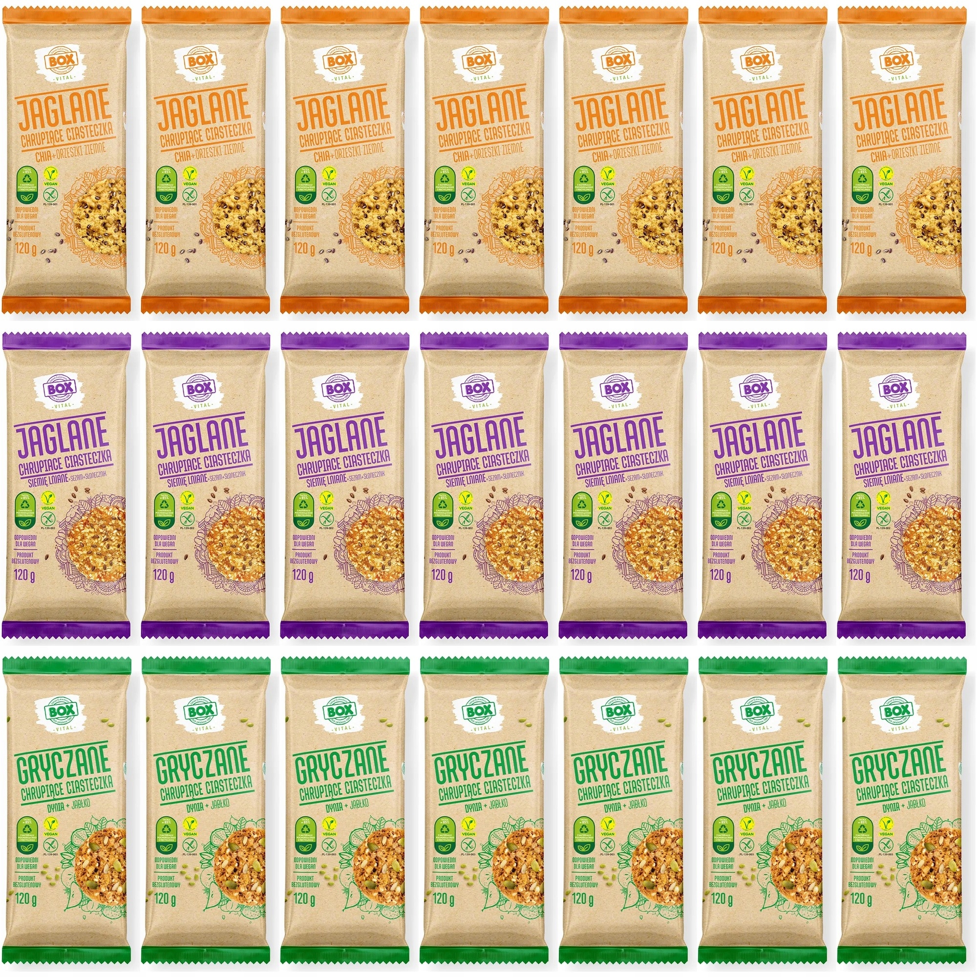 Zestaw chrupiących ciasteczek Zpc Box MIX 3 smaków 21 szt.