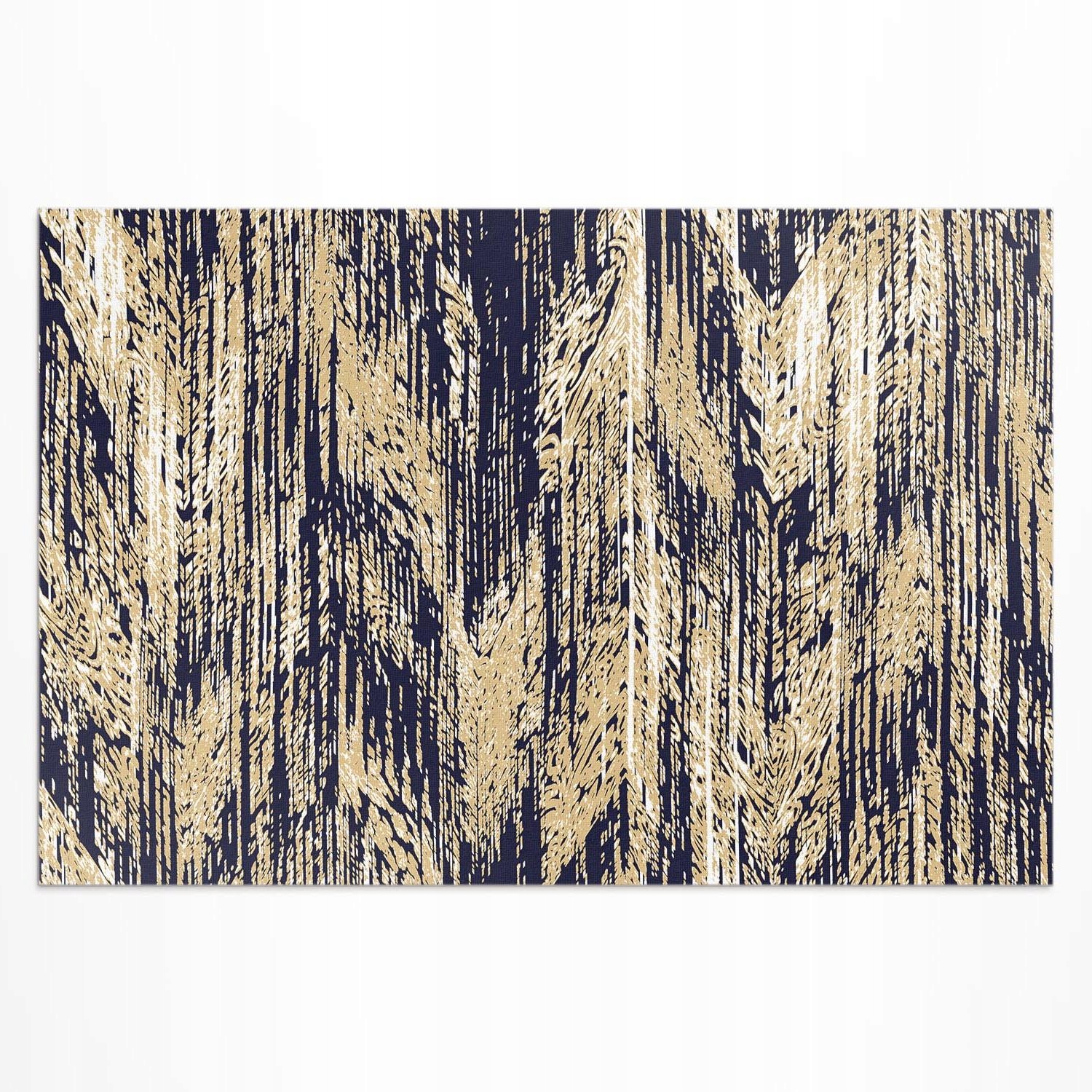 Terasový vinylový koberec Vodotesný Žlté pruhy retro vintage boho 120 x 80 cm