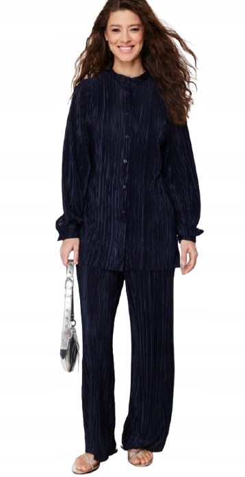 Trendyol Modrý Dámský Komplet Z Plisovaného Materiálu 36 5AB