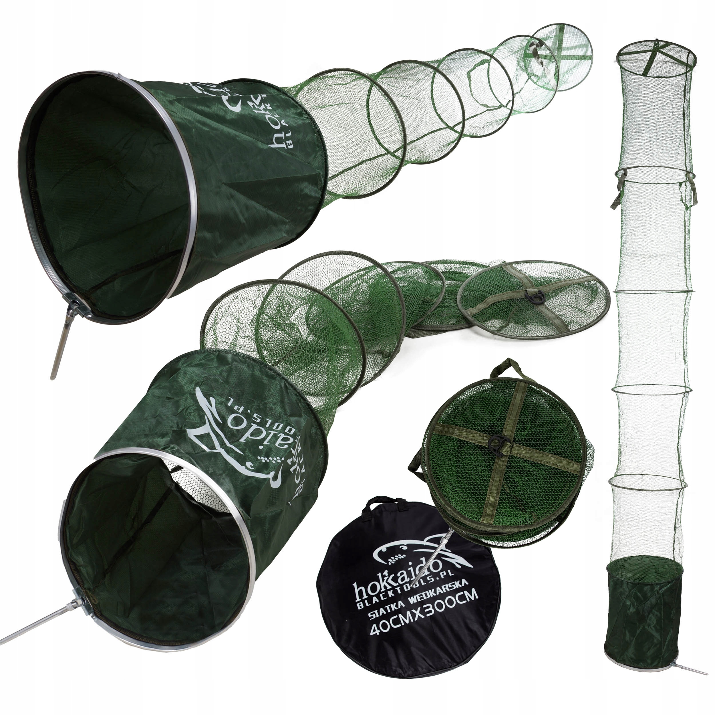 GUMOWA SIATKA WĘDKARSKA 2,5M 40CM UCHWYT POKROWIEC