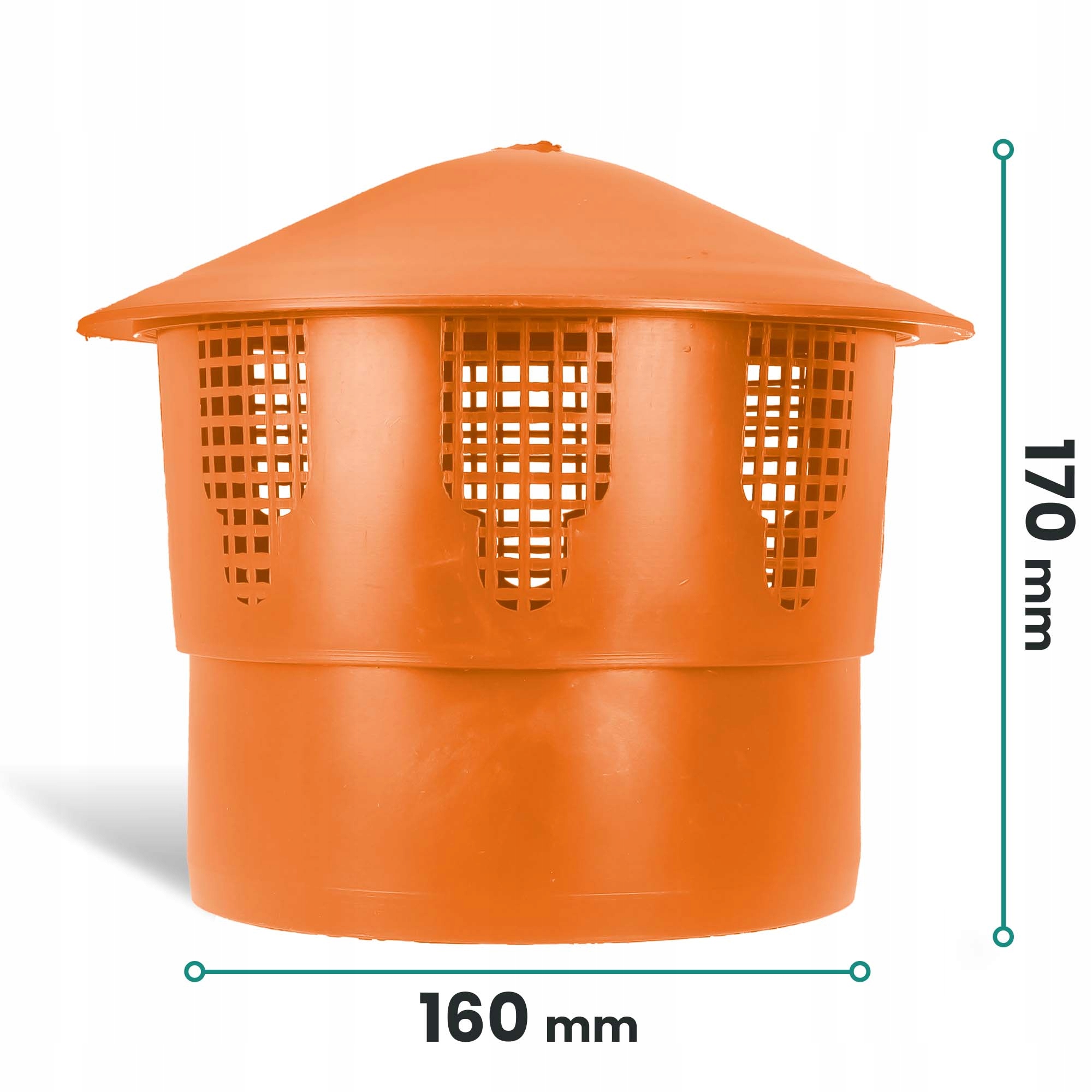 Wywiewka KANALIZACYJNA 160 Daszek Kominek PCV Odpowietrznik Napowietrzacz Grubość ścianki 1.8 mm