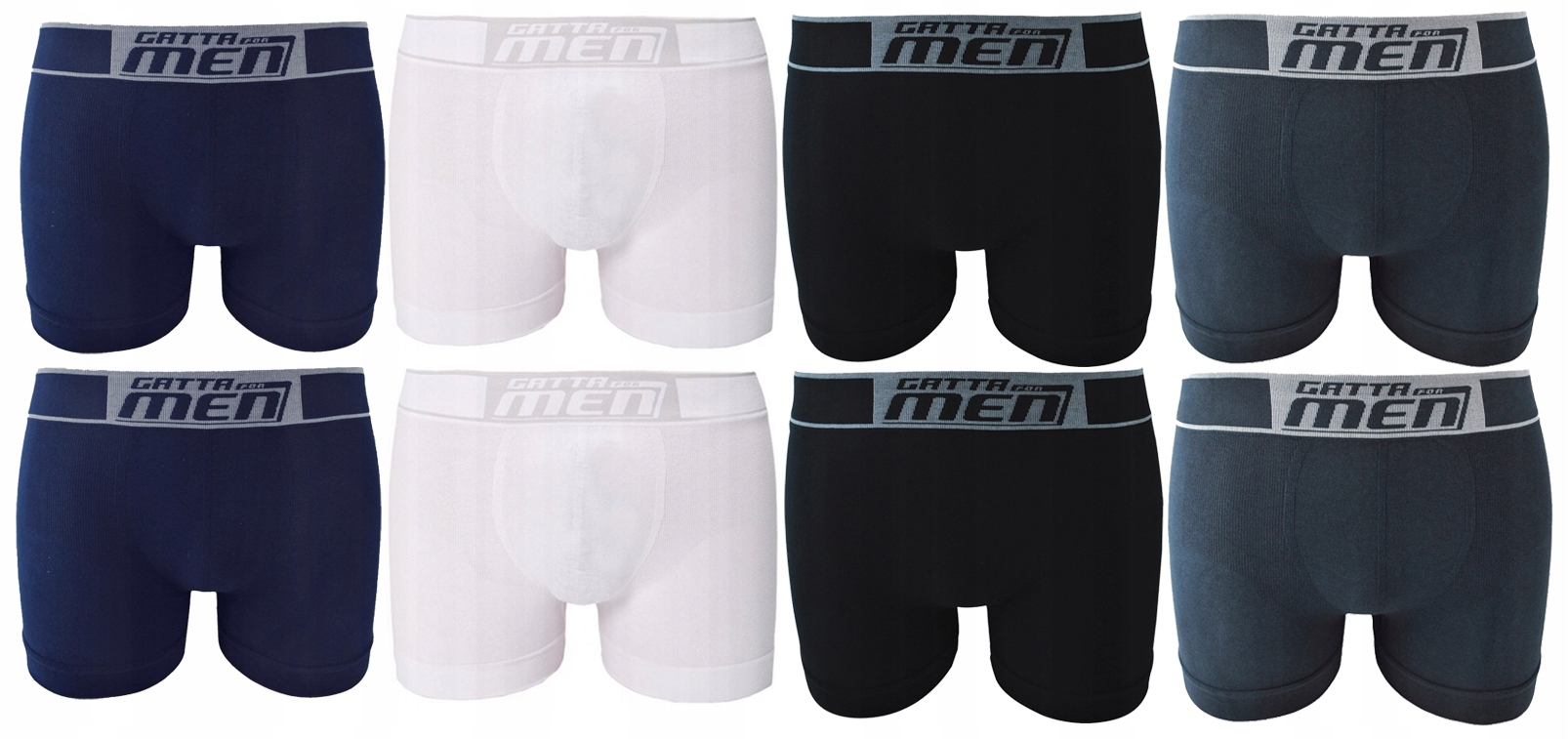Set Gatta Boxer Pánské Boxerky 2xBÍLÉ 2xČERNÉ 2xGRANÁT 2xGRAFIT L