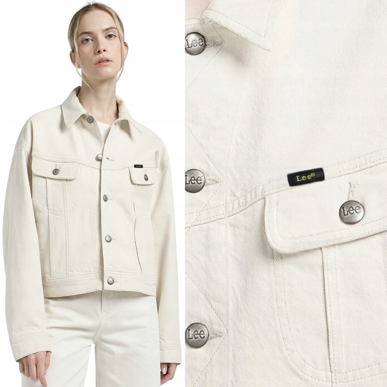 Lee Rider Jacket Concrete White DžINS bílá dámská katana džínová bunda S