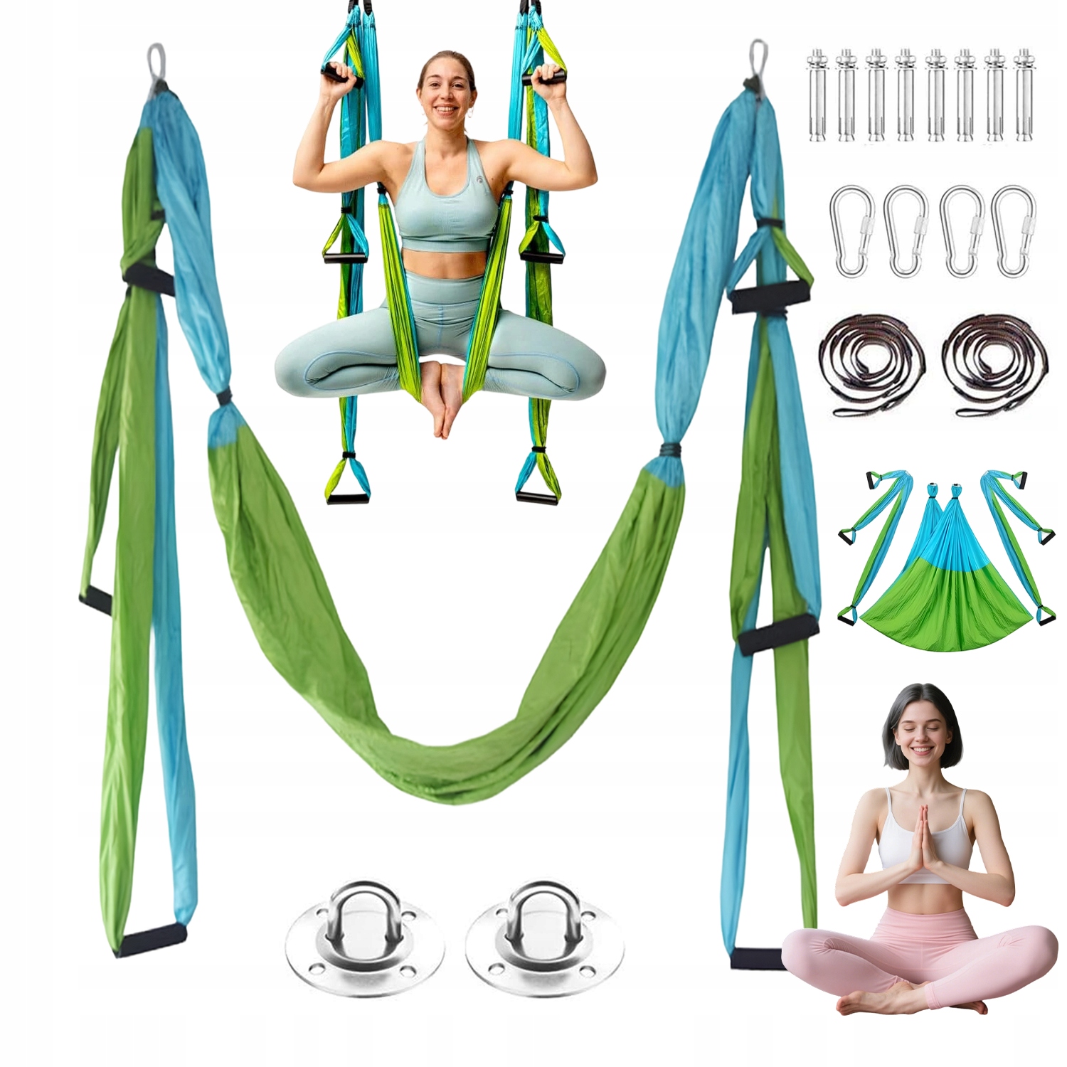 Houpací Síť Na Jógu Pilates Aerial 200 Kg Nastavitelný Trénink Fitness