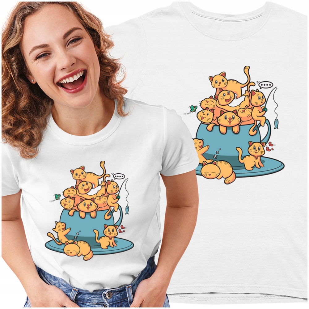 

Koszulka śmieszna Koty Kotami garfield kawy Xs