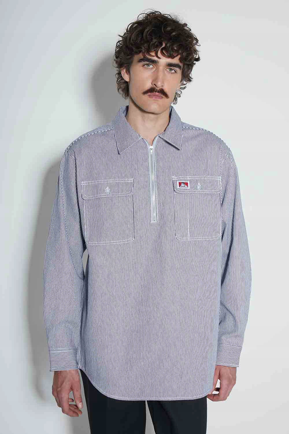 Košile Ben Davis Stripe 12 Zip Hickory Stripe