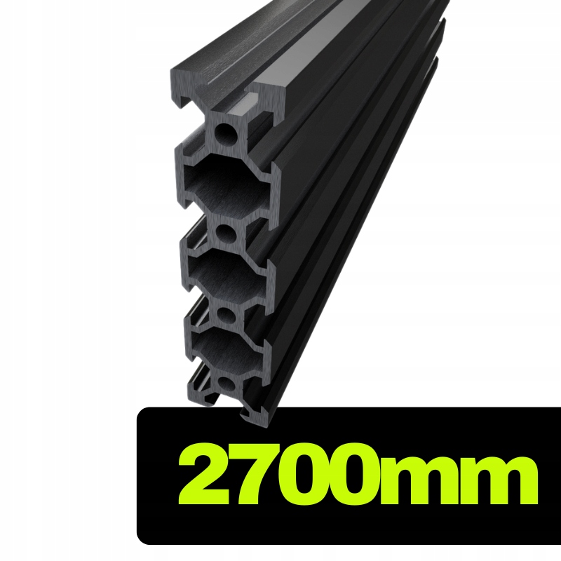 Hliníkový profil V-slot 2080 černý o délce 270 cm