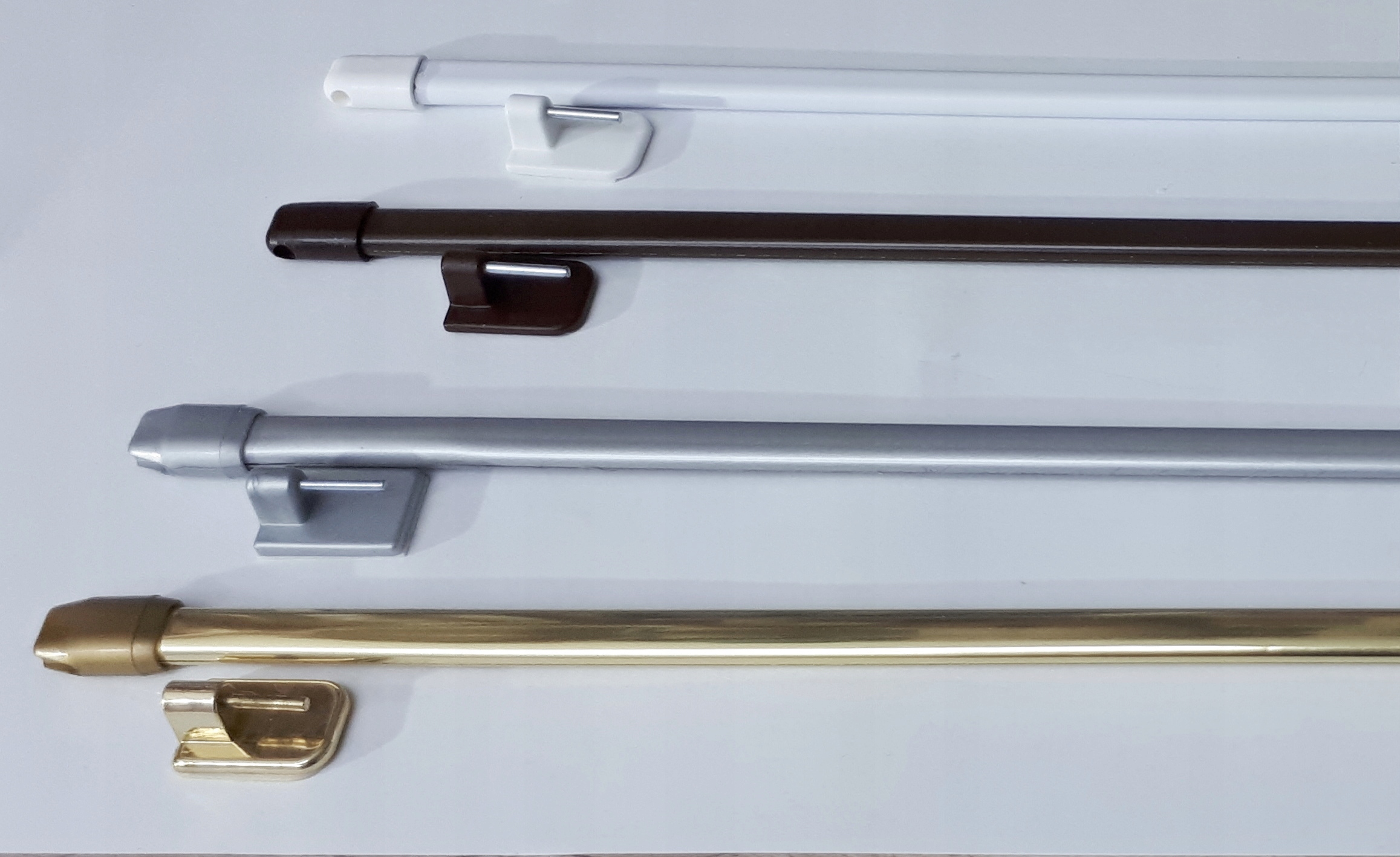 MINI KARNISZ 10 sztuk ZAZDROSTKI brązowy 80-120 cm Kolor biały odcienie brązu srebrny złoty