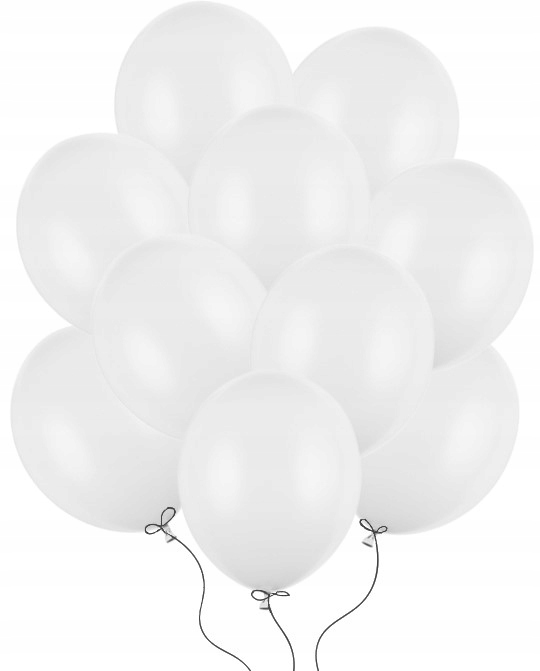BALONY BIAŁE PASTELOWE MOCNE NA ŚLUB WESELE KOMUNIA DO GIRLAND 27 CM 50 SZT