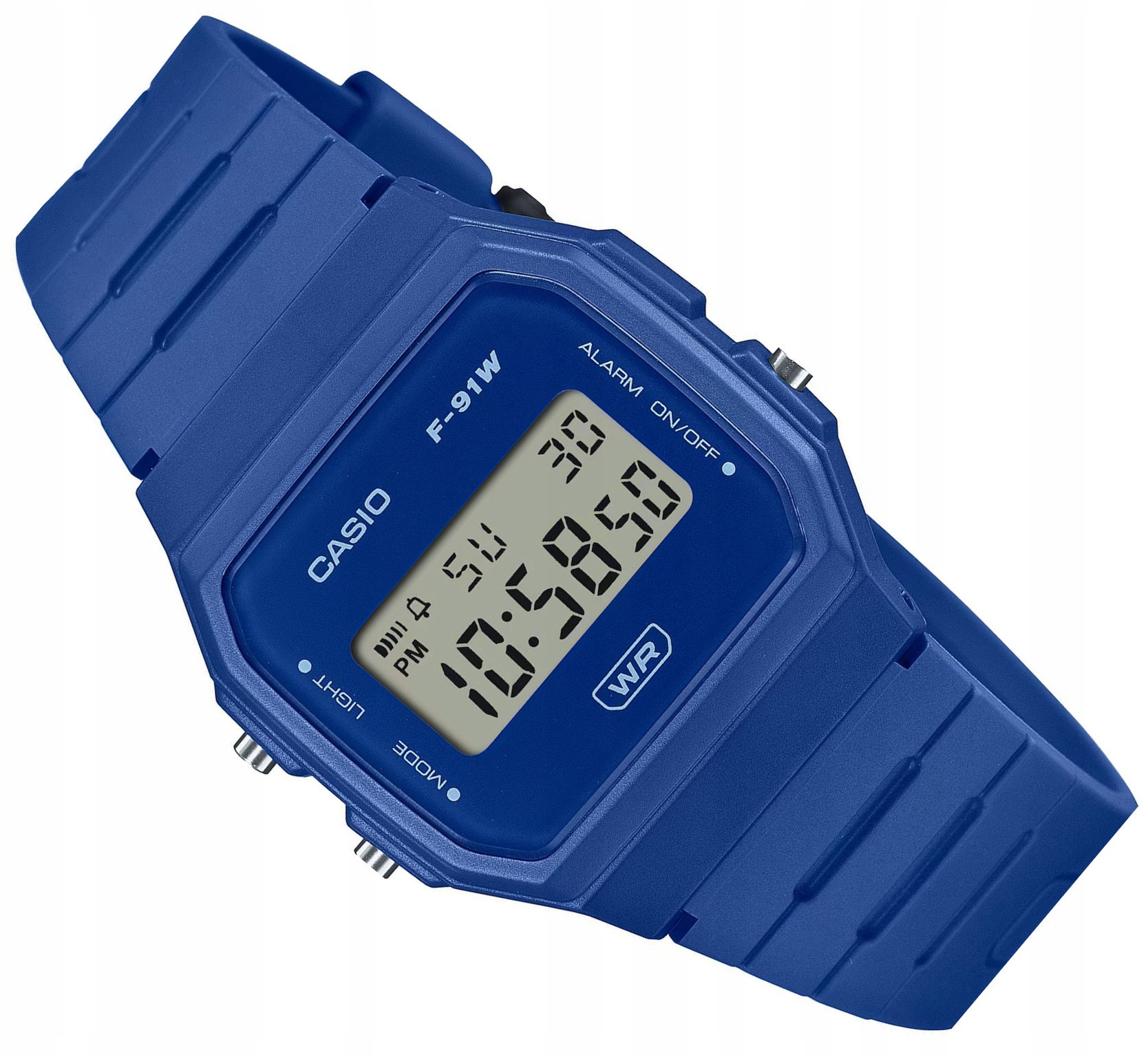 Modré Klasické Elektronické Hodinky Casio F-91WB -2A1EF Vintage Retro