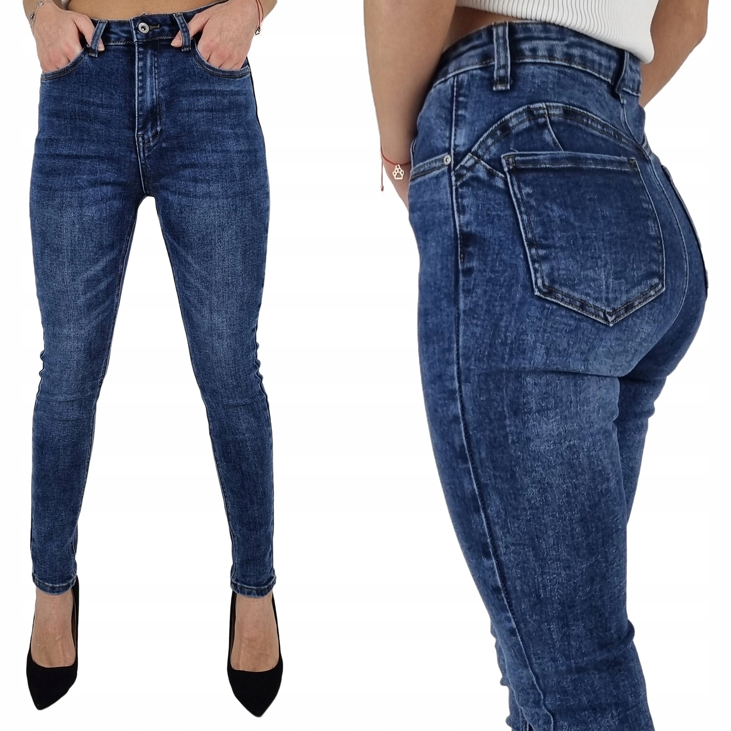

#damskie Spodnie Jeansowe Push Up Plus Size