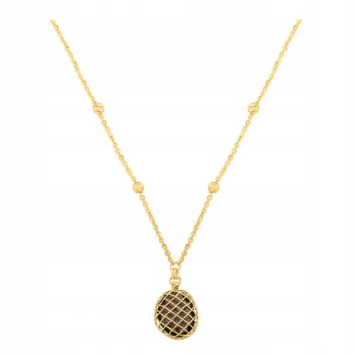 Zlatý náhrdelník ryzosti 585 Brilantata s kuličkami a kouřovým topazem v obalu.