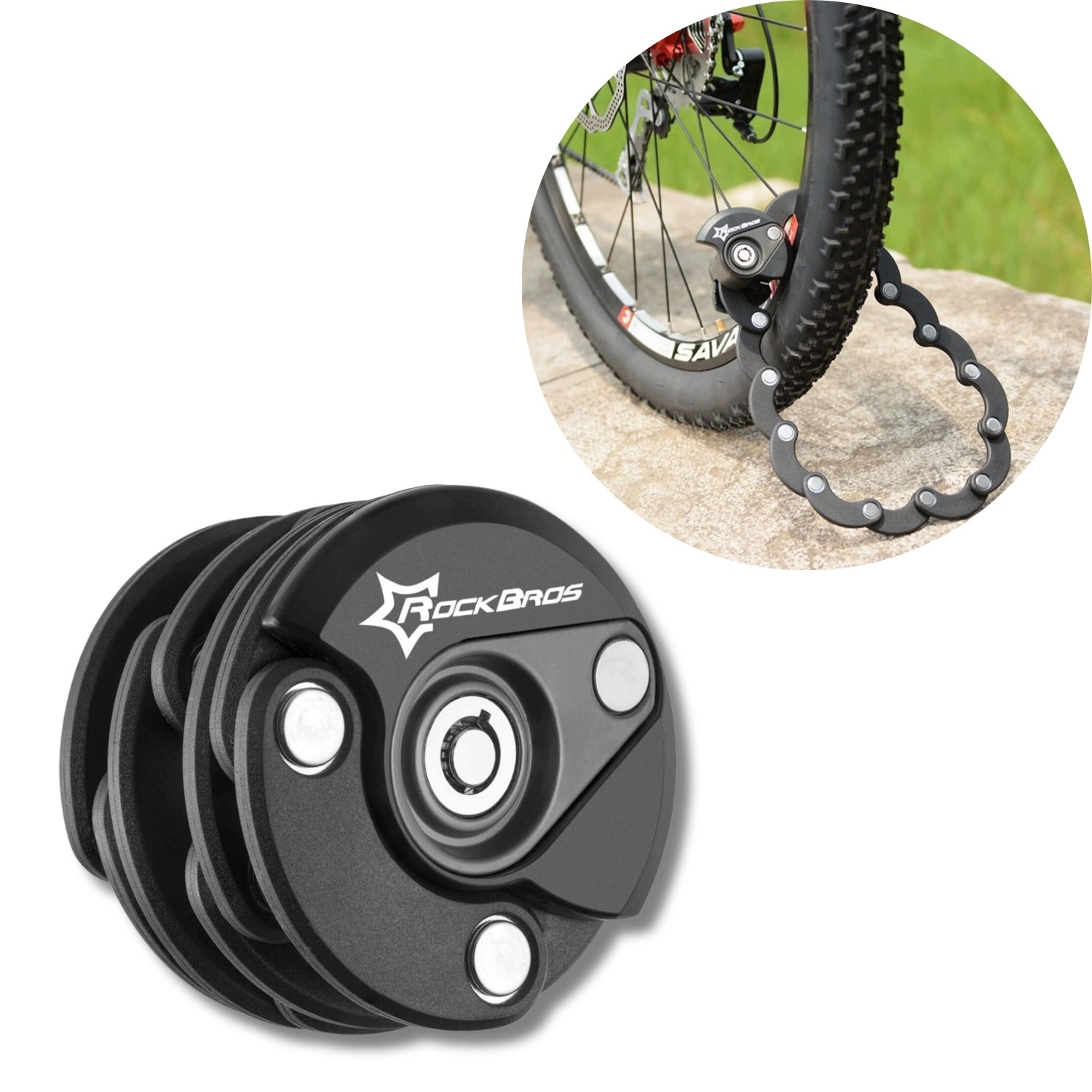 Zámek Na Kolo U-lock Bezpečnostní, Skládací Klíč 0,7 M Rockbros