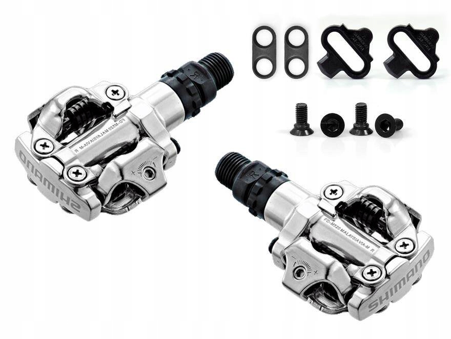 Pedály na kolo Shimano Spd PD-M520, spínací, stříbrné